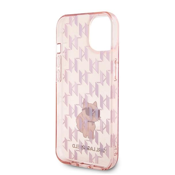 KARL LAGERFELD futerał do IPHONE 15 KLHCP15SHNCMKLP (Monogram) różowy