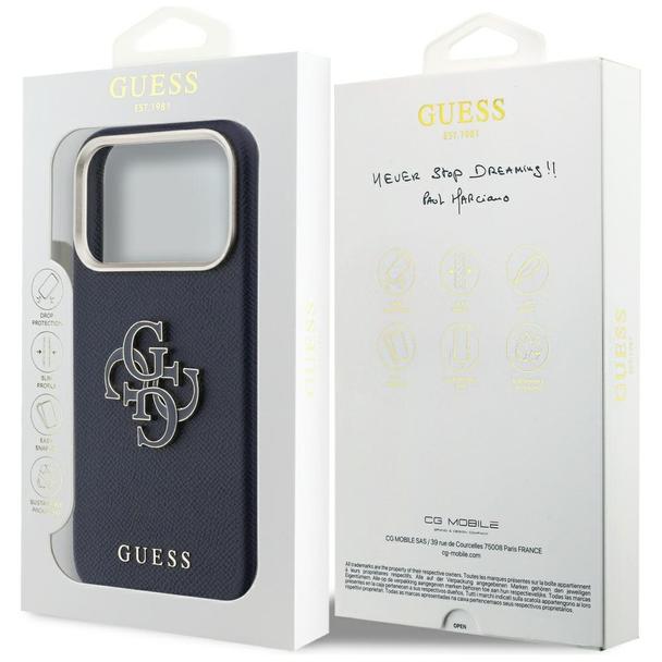 GUESS futerał do IPHONE 17 Pro GUHCP17L5PS4RGGB (PU FW Resin Logo) niebieski