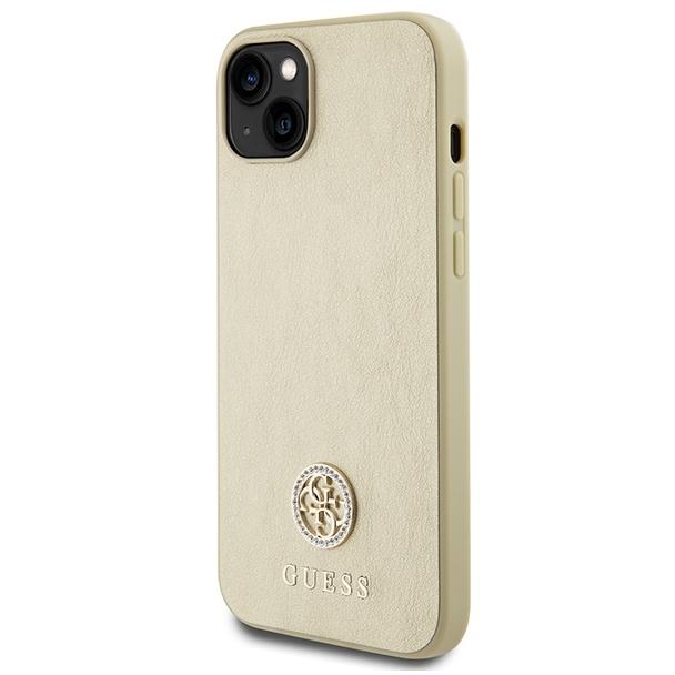 GUESS futerał do IPHONE 13 / 14 / 15 GUHCP15SPS4DGPD (Leather 4G Metal Logo Strass) złoty