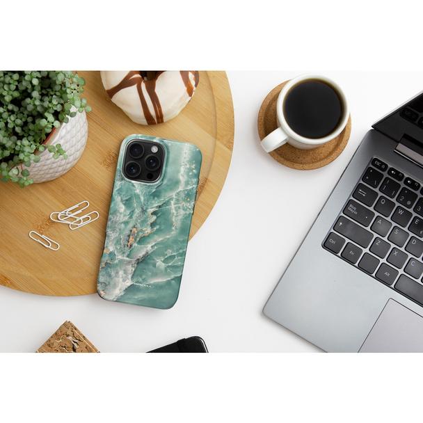 Etui na iPhone 15 PRO MAX Forcell F-Protect Mirage zgodne z MagSafe Military Drop-Test green marble