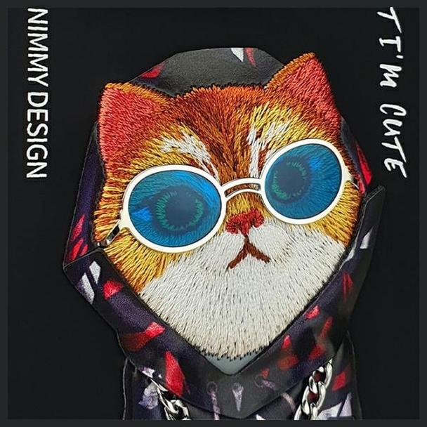 NIMMY futerał GLASSES COOL CAT do IPHONE 15 Pro Max czarny