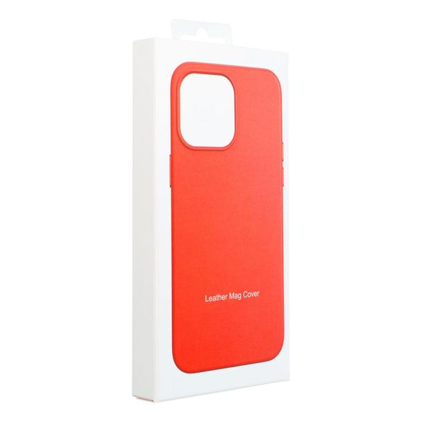 Futerał do iPhone 16 PLUS Leather Mag Cover zgodny z MagSafe czerwony