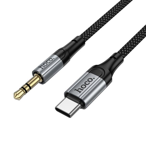 Kabel AUX Jack 3,5 mm do USB C Hoco 1,5 m UPA33B czarny