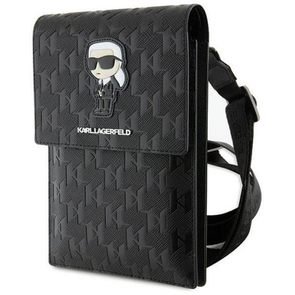 KARL LAGERFELD torebka uniwersalna na telefon KLWBSAKHPKK (Saffiano Mono Ikonik) czarny