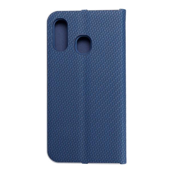 Etui z klapką na Samsung A40 Luna Book Carbon niebieskie
