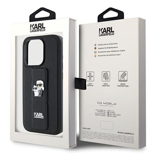 KARL LAGERFELD futerał do IPHONE 13 Pro Max KLHCP13XGSAKCPK (Gripstand Saffiano KC PIN) czarny