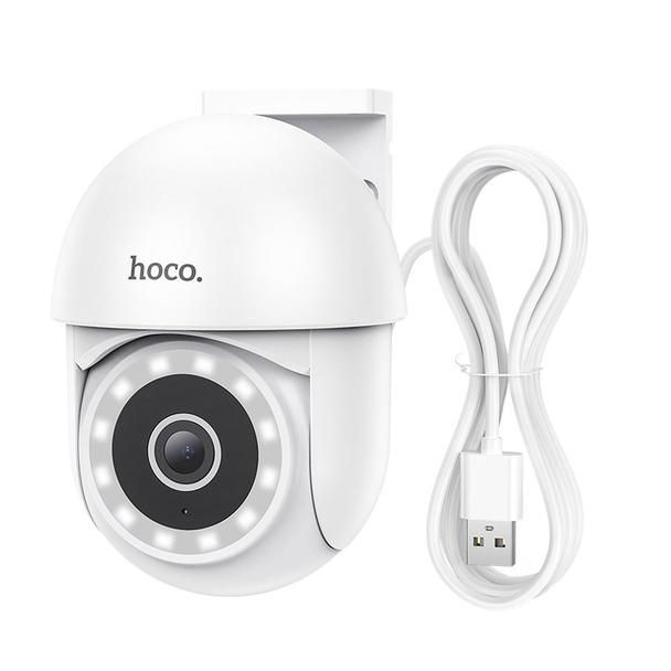 Kamera zewnętrzna Hoco 3MP Full HD Wi-Fi D2 biała