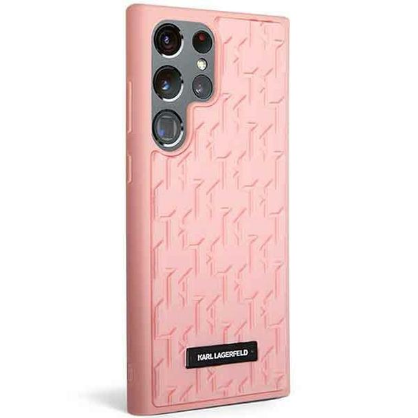 KARL LAGERFELD futerał do SAMSUNG S23 Ultra KLHCS23LRUPKLPP (Rubber Mono Logo Plate) różowy