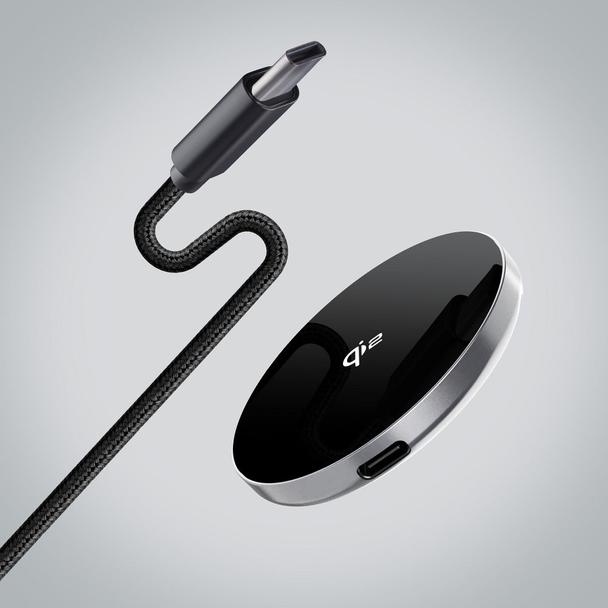 Ładowarka indukcyjna Forcell F-Energy Smart Charge USB C Qi2 15W zgodna z MagSafe z odpinanym kablem 1,5 m srebrna