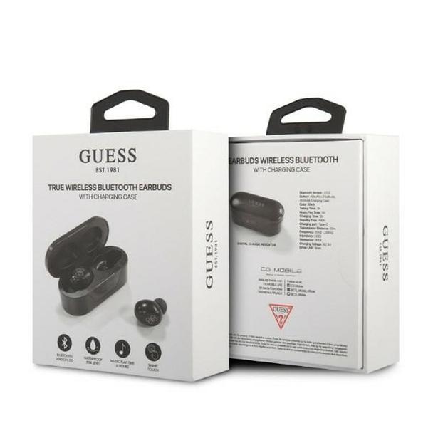 Słuchawki bezprzewodowe douszne Guess TWS + stacja dokująca GUTWST31EK (BT5 Classic) czarne