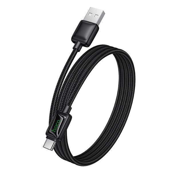 Kabel USB A do USB C Hoco 3A 1,2 m z LCD U146 czarny