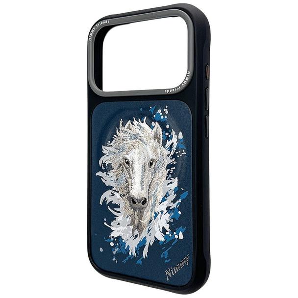 NIMMY futerał HORSE kompatybilny z MagSafe do IPHONE 18 Pro/17 Pro granatowy