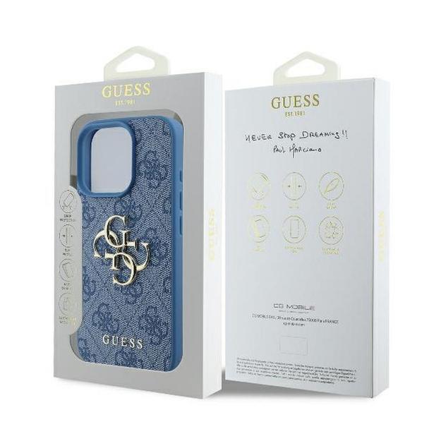 GUESS futerał do IPHONE 16 Pro GUHCP16L4GMGBL (4G PU Big Logo) niebieski