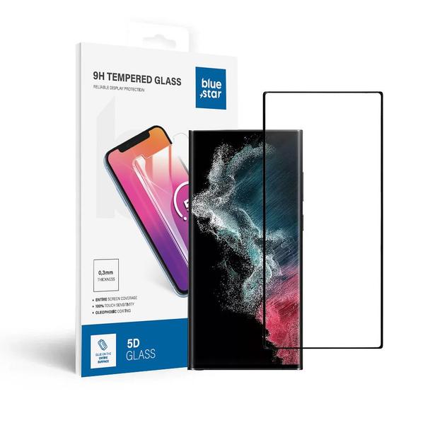 Szkło hartowane 5D do Samsung S22 ULTRA (full glue / case friendly) Blue Star czarne