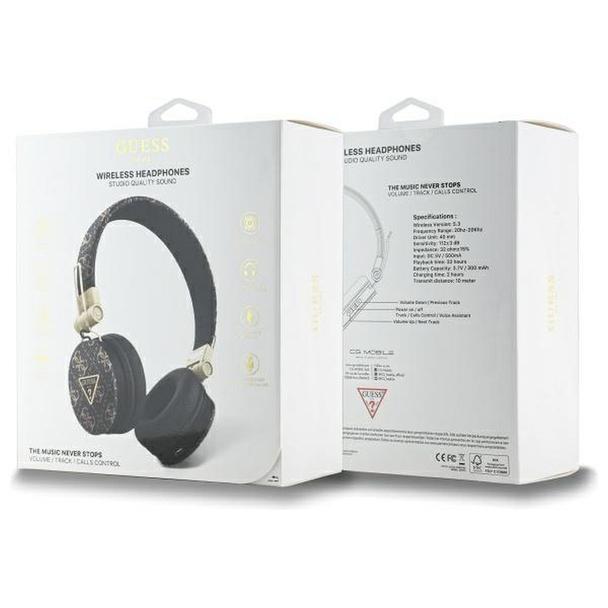 GUESS słuchawki bezprzewodowe bluetooth nagłowne ENC GUBH70E4PTMK (PU 4G Triangle Round Shape) czarne