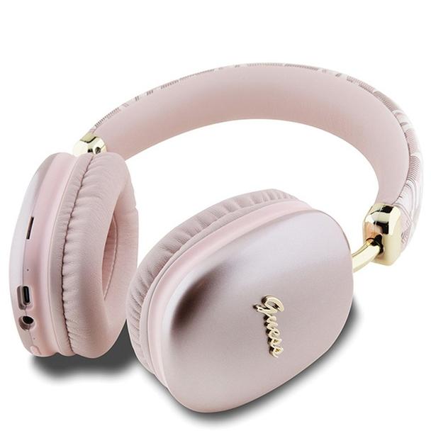 GUESS słuchawki bezprzewodowe bluetooth nauszne GUBHK1GCTCSP (Gcube Metallic Script Logo) różowe