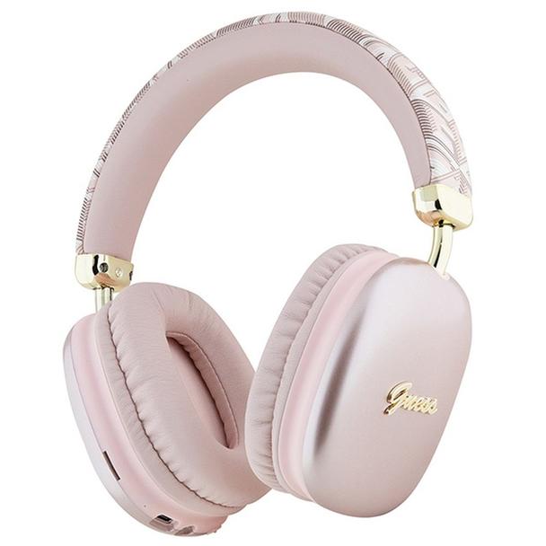 GUESS słuchawki bezprzewodowe bluetooth nauszne GUBHK1GCTCSP (Gcube Metallic Script Logo) różowe