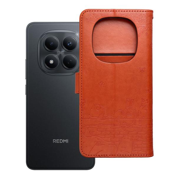 Etui z klapką na Redmi NOTE 15 4G Mezzo Book koty brązowe