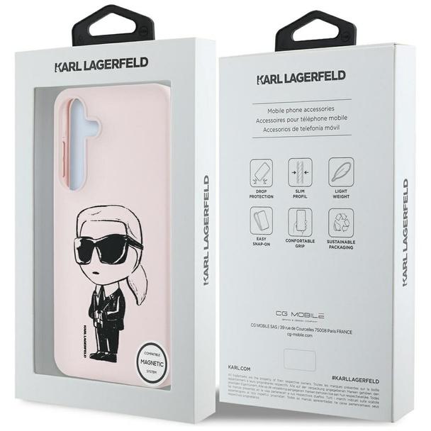 KARL LAGERFELD futerał do SAMSUNG S25 KLHMS25SPNYKGRTP (Magnetic Silicone Graffiti Ikonik) różowy