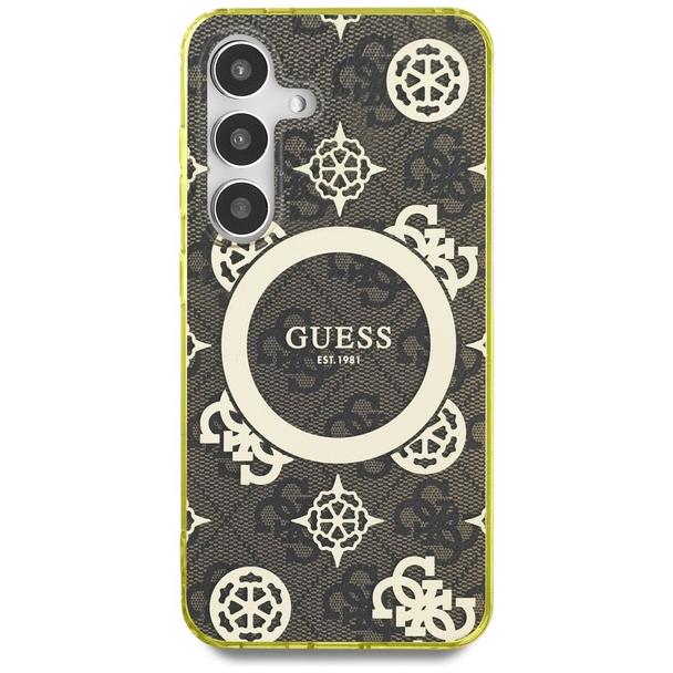GUESS futerał do SAMSUNG S25 GUHMS25SH4PYEEW (Magnetic IML Peony on 4G Background) brązowy
