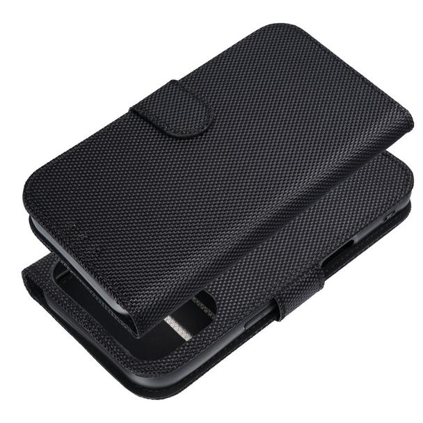 Etui z klapką na iPhone 17 PRO MAX antykradzieżowe 4Card RFID tech fabric czarne