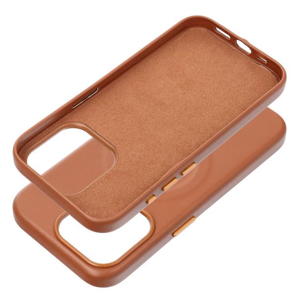 ROAR futerał LEATHER MAG kompatybilny z MagSafe do IPHONE 15 Pro Brązowy