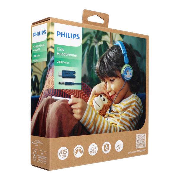 Słuchawki przewodowe nauszne Jack 3,5 mm Philips dla dzieci TAK2000CT/00 turkusowe