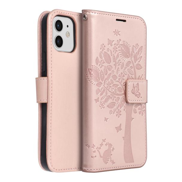 Etui z klapką na iPhone 12 / 12 PRO Mezzo Book drzewo złoto-różowe