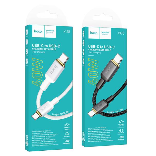 Kabel USB C do USB C Hoco 3A 60W 1 m X128 Benefit czarny