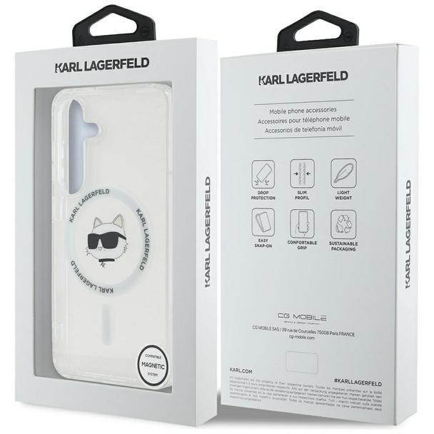KARL LAGERFELD futerał do SAMSUNG S25 KLHMS25SHLSCHH (Magnetic IML Metal Choupette Head) biały