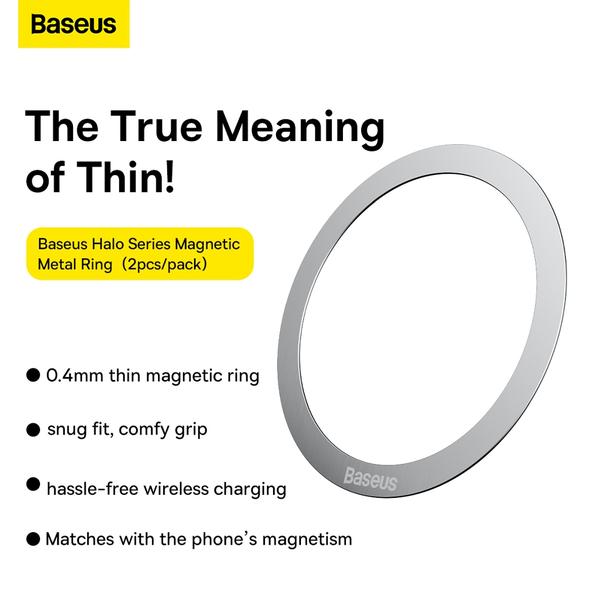 BASEUS blaszki uniwersalne kompatybilne z MagSafe PCCH000012 2 sztuki srebrne