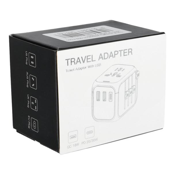 Ładowarka podróżna / adapter OL-309-PQ20 CAŁY ŚWIAT czarna