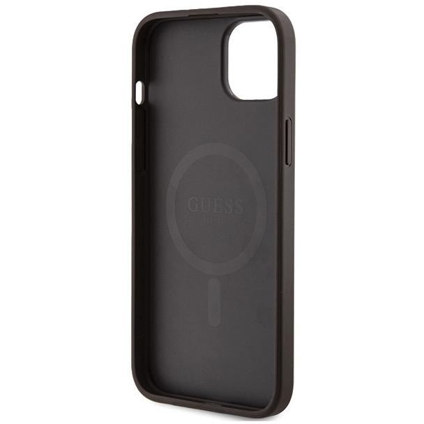GUESS futerał do IPHONE 14 kompatybilny z MagSafe GUHMP14SG4GFRW (4G Ring classic logo) brązowy