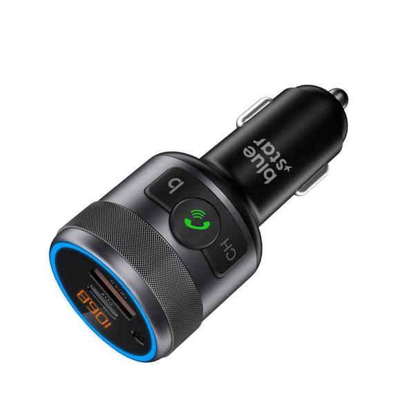 Transmiter samochodowy bluetooth Blue Star AutoHarmony QC3.0 PD 42W C81 szary