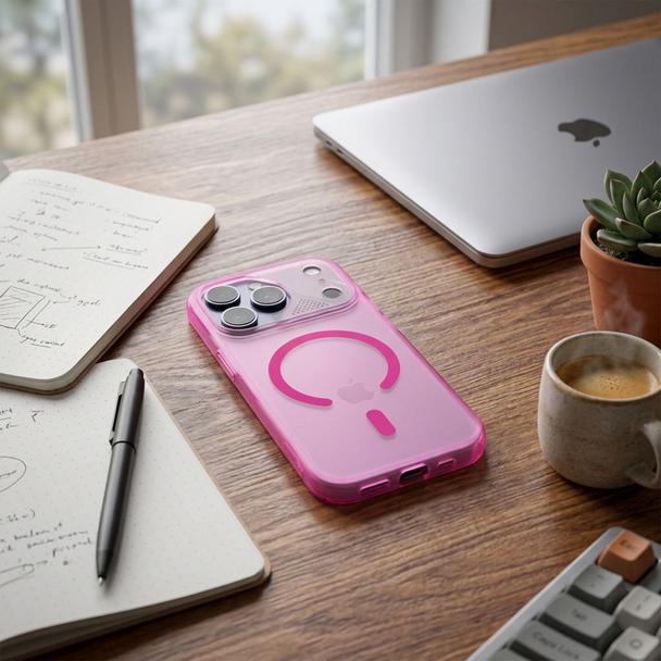 Etui na iPhone 16 Aurora zgodne z MagSafe różowe