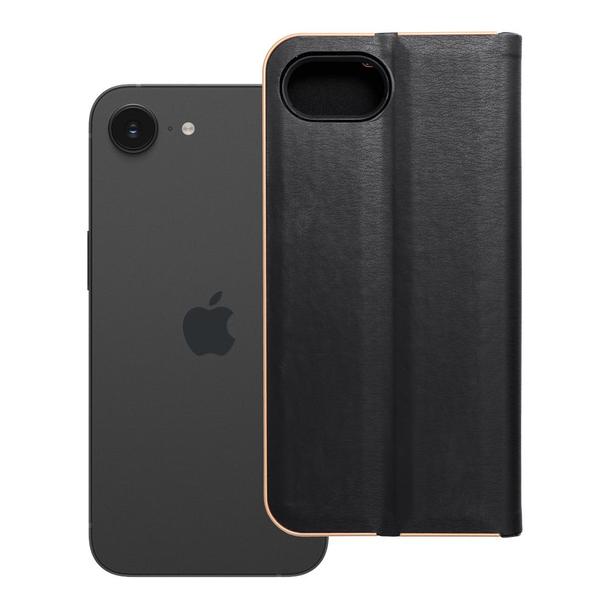Etui z klapką na iPhone 16e (SE 4 2025) Luna Book Gold czarne