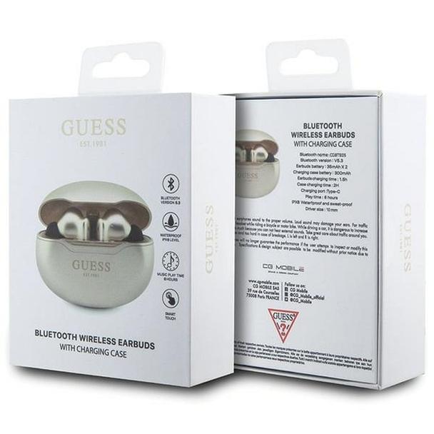 GUESS słuchawki bezprzewodowe bluetooth TWS + stacja dokująca GUTWST50ED (Classic EST) złote