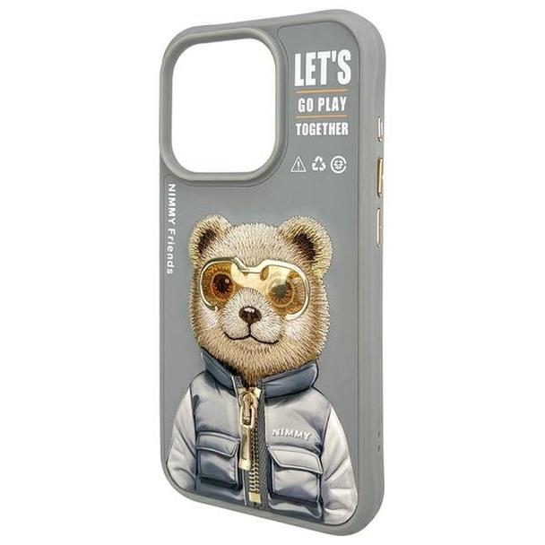 NIMMY futerał COOL&CUTE 2.0 Bear do IPHONE 15 Pro szary