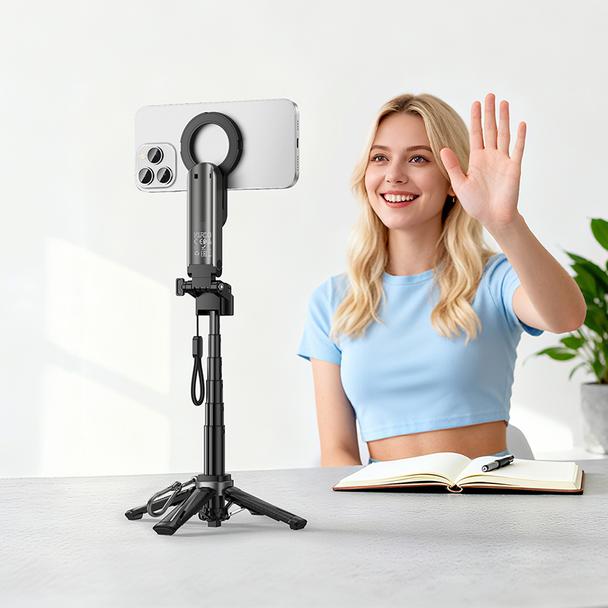 Live stand Hoco z magnetycznym oraz uniwersalnym mocowaniem z pilotem bezprzewodowym K27 PRO  czarny