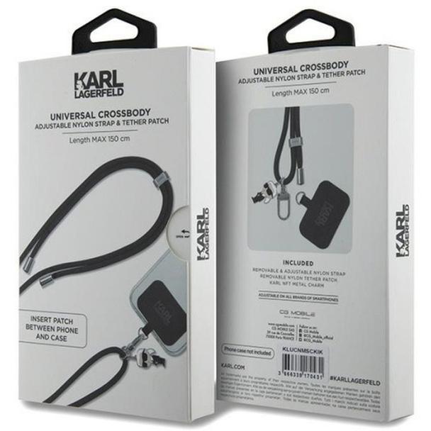 KARL LAGERFELD zawieszka KLUCNMSCKIK (Crossbody Cord Ikonik) czarny