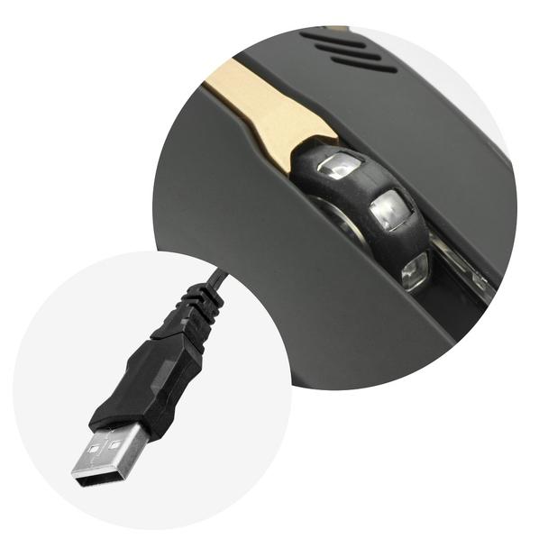 ART myszka komputerowa przewodowa USB A 2400 dpi AM-98 czarno złota