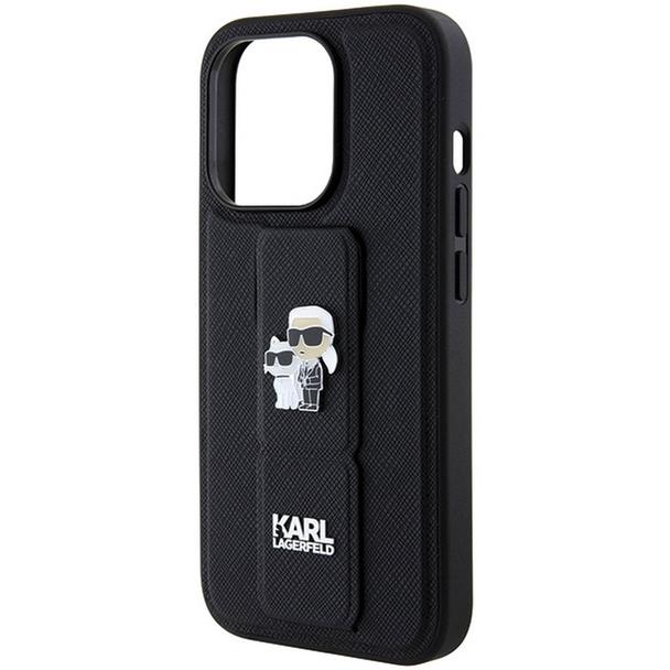 KARL LAGERFELD futerał do IPHONE 13 Pro Max KLHCP13XGSAKCPK (Gripstand Saffiano KC PIN) czarny