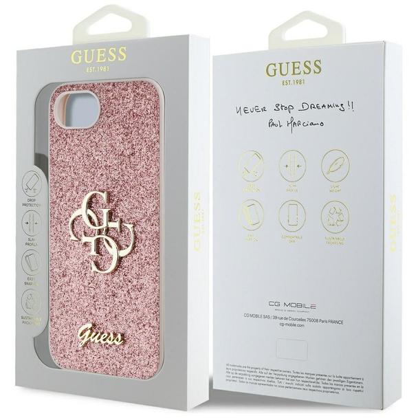 GUESS futerał do IPHONE 16e (SE 4 2025) GUHCPSE4HG4SGP (Fixed Glitter Big 4G) różowy