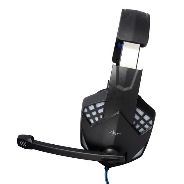 Słuchawki przewodowe nauszne Jack 3,5 mm / USB A Art gamingowe z mikrofonem G11 czarne
