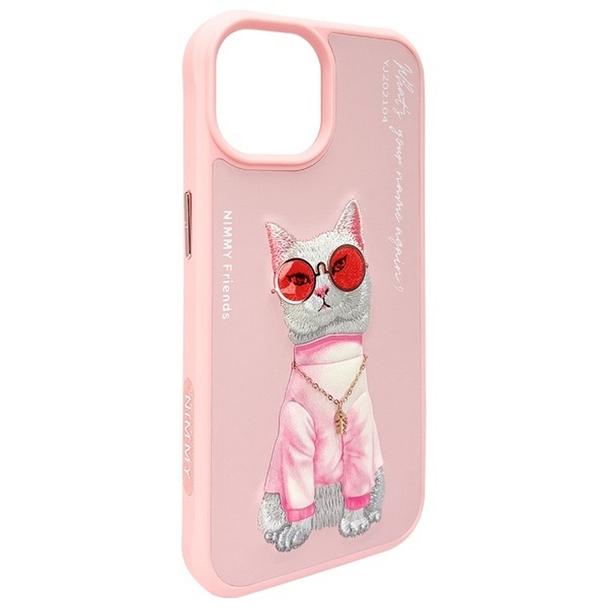 NIMMY futerał GLASSES COOL CAT do IPHONE 15 różowy