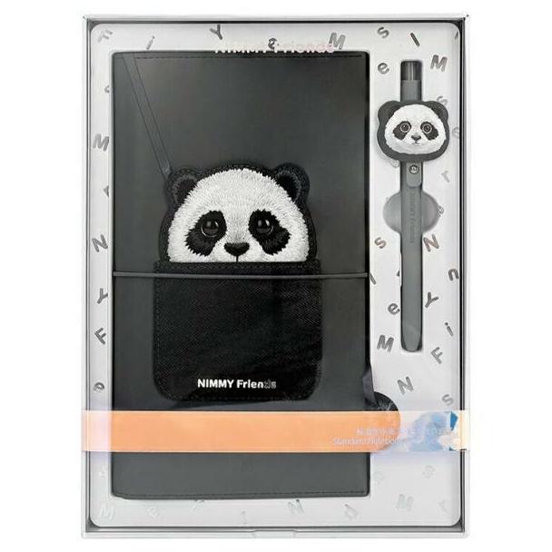 NIMMY zestaw 2w1 notatnik + długopis BIG EYED PET 2.0 Panda czarny