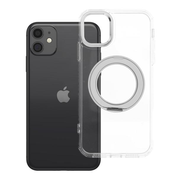 Etui na iPhone 11 Frame Circle Stand zgodne z MagSafe transparentne