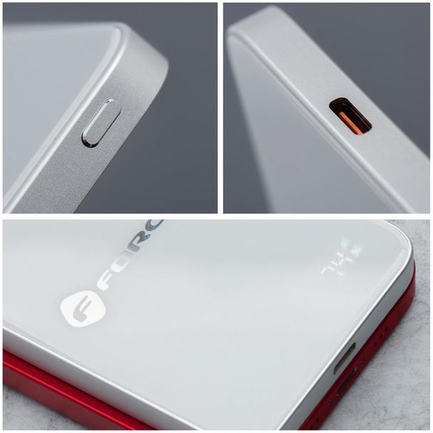 Powerbank zgodny z MagSafe Forcell F-Energy SuperSlim F5K8 QC4.0 PD3.0 15W 5000 mAh biały 0INT