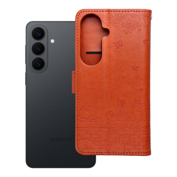 Etui z klapką na Samsung S26 Mezzo Book koty brązowe