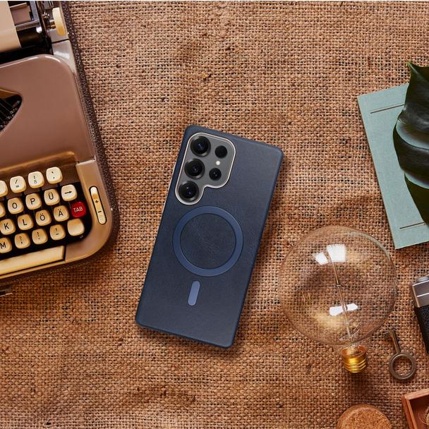 Futerał do Samsung A07 Gentleman Mag Cover zgodny z MagSafe granatowy